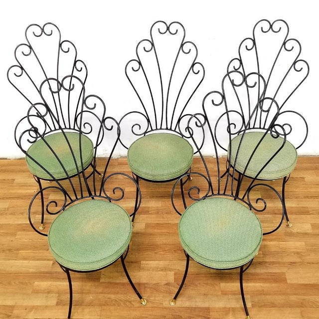 Mid Century Wrought Iron Peacock Chairs Set of 5 Chairish
