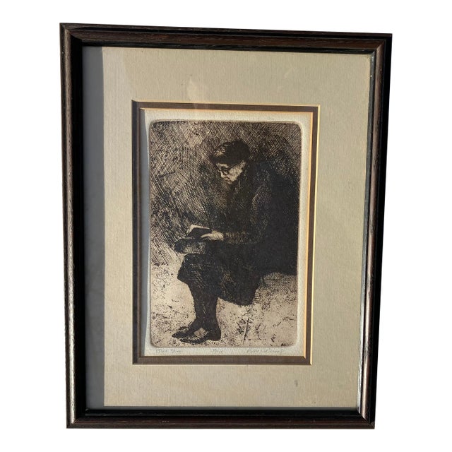 1980s Colorado Artist Etching Signed Pierre De Bernay, Framed For Sale