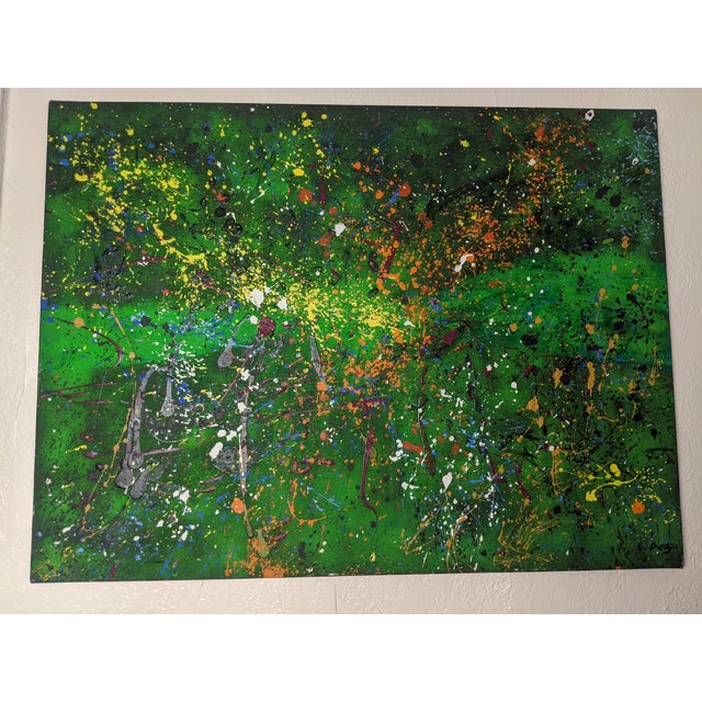 Large 1981 Signed "G. Dubois Abstract Expressionist Oil on Canvas – Heavy Impasto For Sale - Image 12 of 16