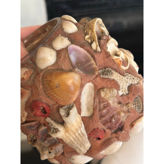 Vintage Coastal Folk Art Shell Jar For Sale - Image 4 of 5
