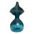 Vintage Mid-Century Teal Blue Optic Swirl Jack-in-the-Pulpit Art Glass For Sale