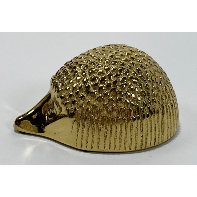 Virginia Metalcrafters Vintage Brass Hedgehog Paper Weight For Sale - Image 4 of 8