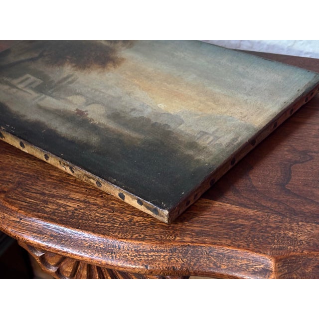 Small 17th or 18th Century Idyllic Landscape, After Claude Lorrain For Sale - Image 11 of 11