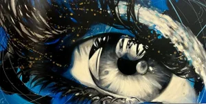 Contemporary “Soul Meets Body” Original Acrylic Painting by Cynthia Coulombe-Bégin