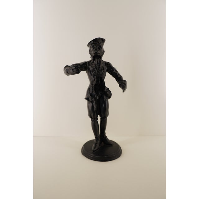 Black Vintage Cast Iron Colonial Gentleman Figurine For Sale - Image 8 of 17