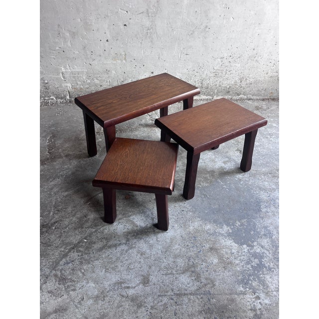 Brutalist Nesting Tables, 1970s, Set of 3 For Sale - Image 4 of 8