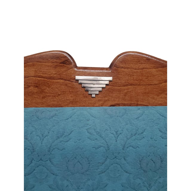 Mid 20th Century Set of Six Original French Mid Century Tall Back Dining Chairs With Nickel Mounts For Sale - Image 4 of 13