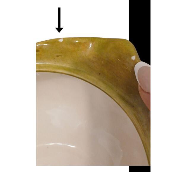 1960s Spring Cabbage Lettuce Turain Serving Bowl W Lid & Plate Green Ceramic Cottage Farm Easter For Sale - Image 15 of 15