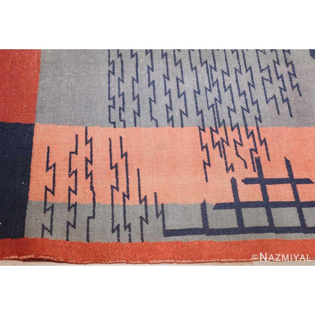 1920s Nazmiyal Collection Vintage Indian Shabby Chic Art Deco Rug For Sale - Image 5 of 9