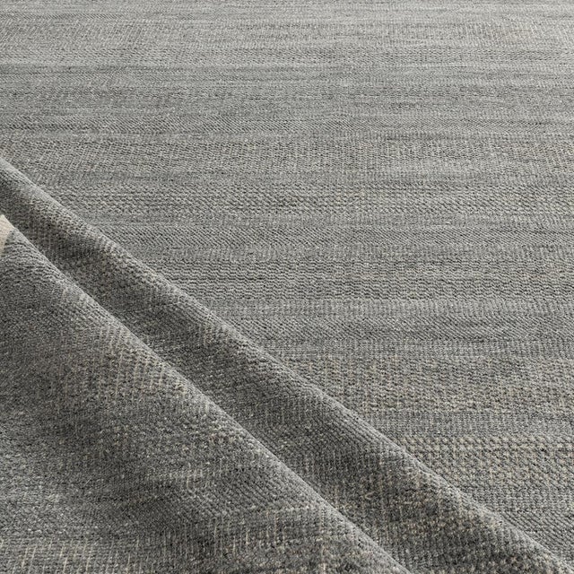 Textile Zoe Rose Grass Modern Wool Gray-Ivory Hand Woven Rug 12ft X 15ft For Sale - Image 7 of 8
