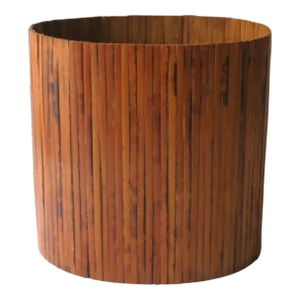 Wicker Bamboo Wastebasket Trash Can
