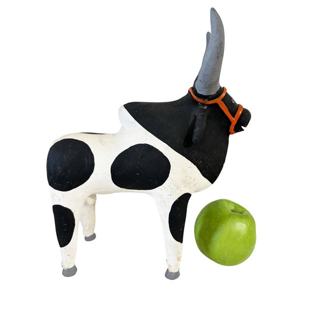 Original and rare Vintage (circa 1985) Bull Folk art Ceramic piece probably done by the master by Severino Vitalino Filho...