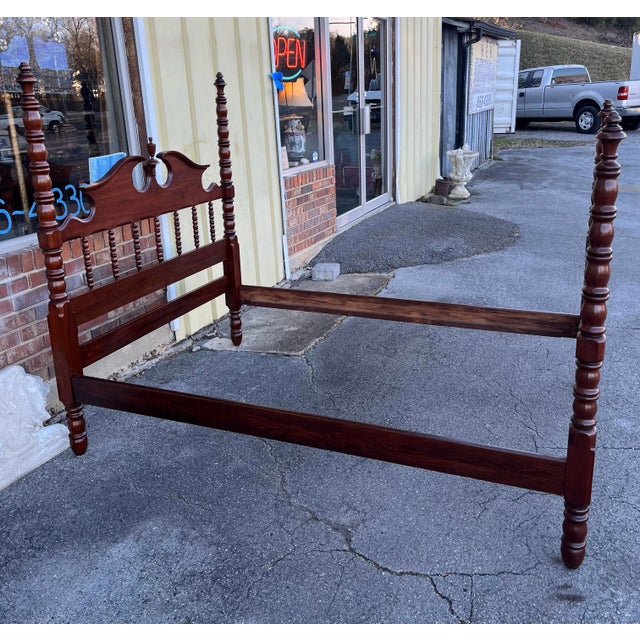 Mid 20th Century Full Size Spool Poster Bed by Davis Cabinet Co For Sale - Image 6 of 11