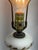 Mid-Century Modern Vintage Painted Satin Glass Table Lamp With Gilded Floral Accents For Sale - Image 3 of 9