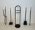 Circa 1970s Fireplace Tools on Stand in Black Lacquered Metal and Brass Design/one For Sale - Image 4 of 12