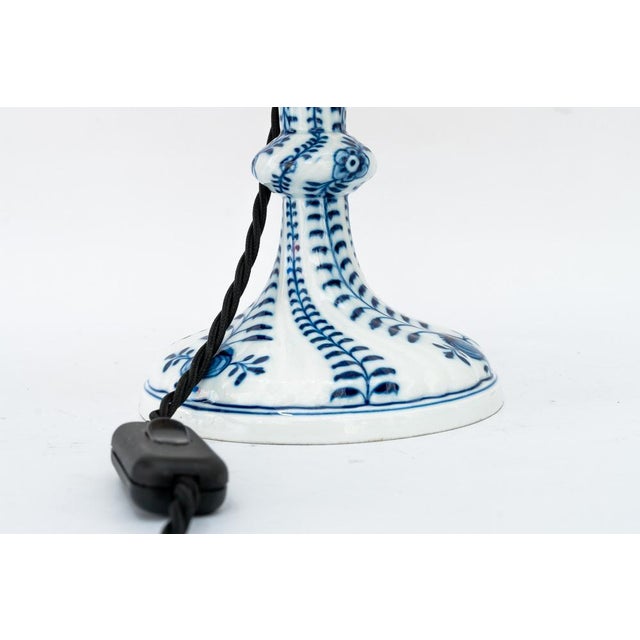 1950s Table Lamp with Fabric Shade from Meissen Porcelain, Germany, 1950s For Sale - Image 5 of 16