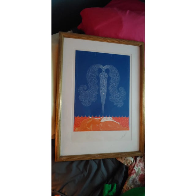 Late 20th Century "Le Rideau L 'Hiver" Art Deco Artist's Proof Lithograph by Erte, Framed For Sale - Image 9 of 10