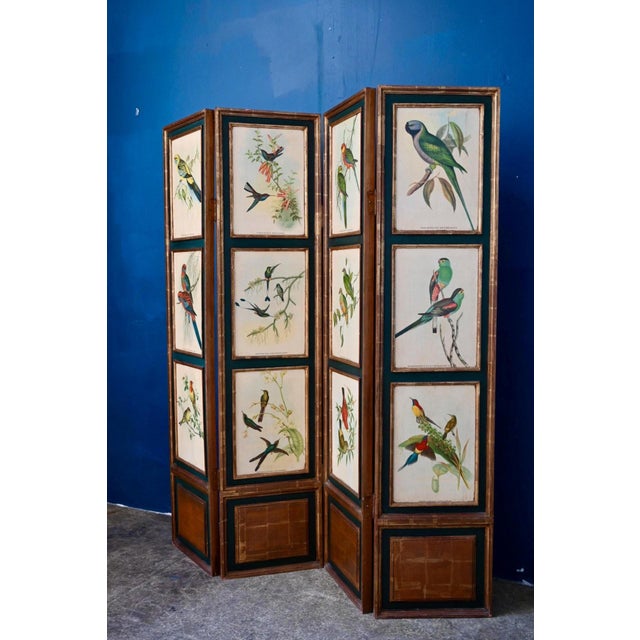 Victorian Screen with Birds and Roses, 1940s For Sale - Image 4 of 18