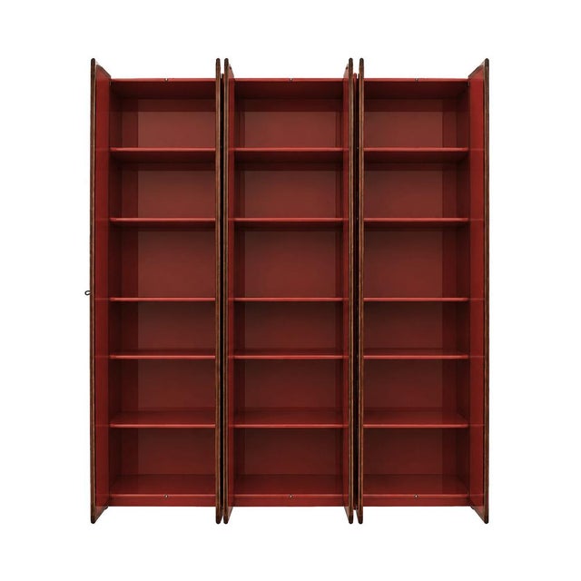 Black Mid-Century Italian Red Lacquered Wood Cupboard by Afra & Tobia Scarpa, 1960s For Sale - Image 8 of 12