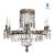 Classic style chandelier made in nickel plated brass and hand cut prism crystals. The chandelier has 6 arms for candle...