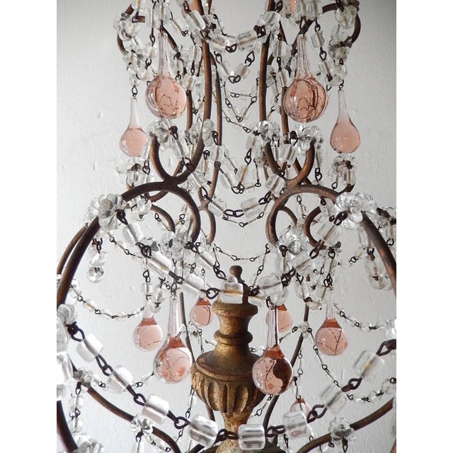 French Pink Drops Macaroni Bead Swags Chandelier Chairish