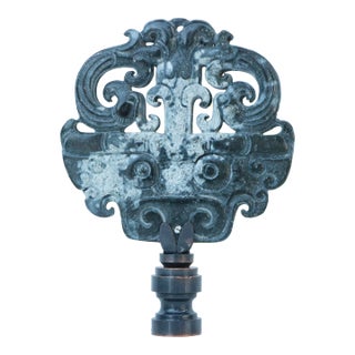 Chinese Archaic Style Lamp Finial in Black & White For Sale