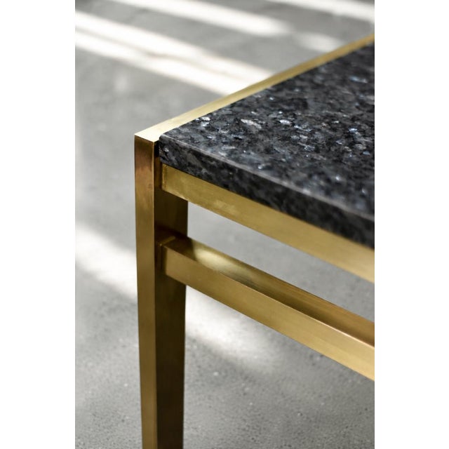 Mid-Century Italian Modern Brass Coffee Table with Stone Top, 1970s For Sale - Image 13 of 18