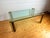 Metal Modernist Art Deco Style Glass and Brass Coffee Table, 1980s For Sale - Image 7 of 11