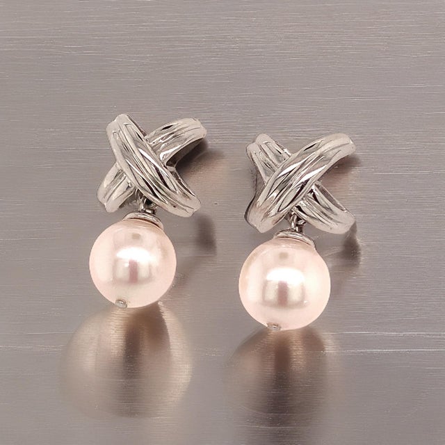Akoya Pearl Dangle Earrings 14k Gold Certified For Sale - Image 12 of 12