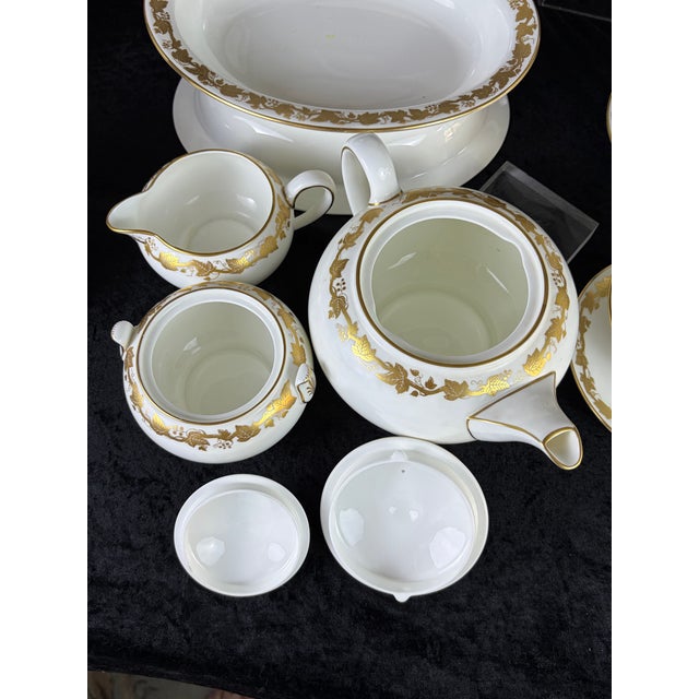 Wedgwood Whitehall White (W4001) Fine Bone China Dinnerware — Complete 8-Place Estate Setting With Tea Service (59-Piece Master Lot #1) For Sale - Image 12 of 16