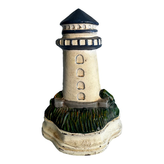 1940s Cast Iron Lighthouse Door Stop For Sale