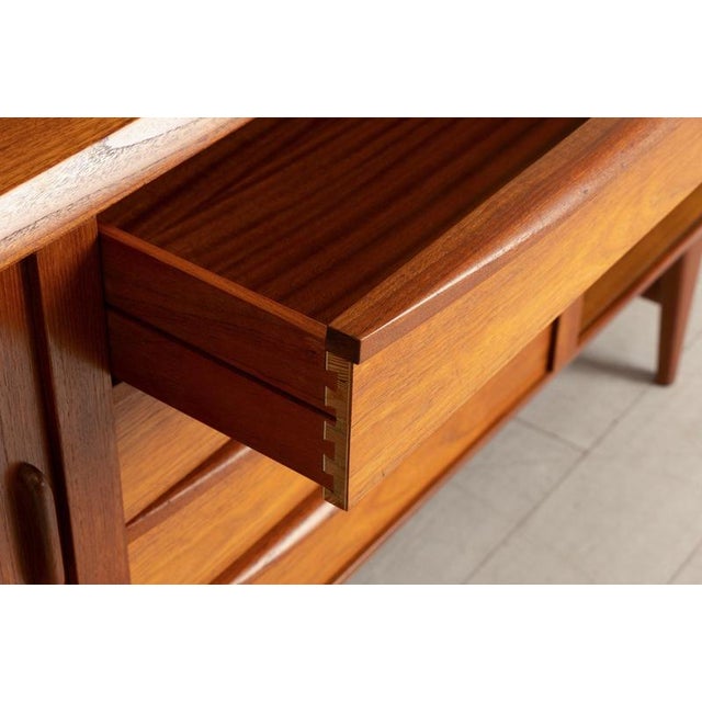 Mid-Century Danish Teak Sideboard with Tambour Doors by K.B. Simonsen for Faarup Mobelfabrik, 1960s For Sale - Image 6 of 11