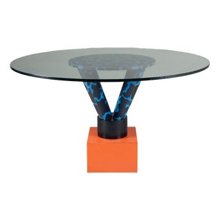 Vintage Table with Round Top, 1980 For Sale