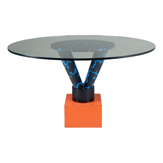 Vintage Table with Round Top, 1980 For Sale