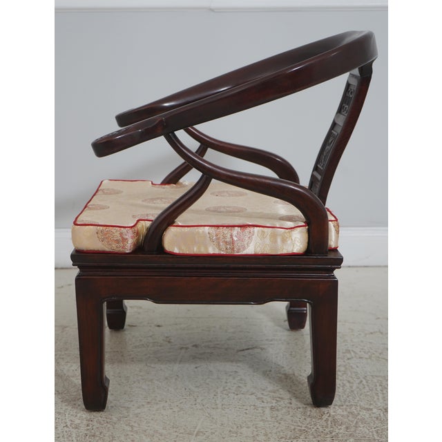 Chinese Pair of Vintage Chinese Rosewood Carved Armchairs For Sale - Image 3 of 18