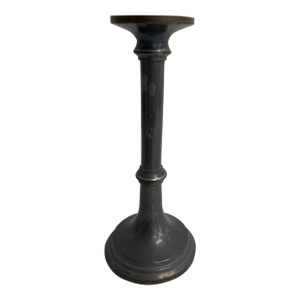 Vintage Tall Pewter Candlestick With Copper Bands by Rubicon International