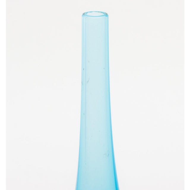 Murano Sommerso Light Blue Bottle Neck Vase For Sale - Image 4 of 8