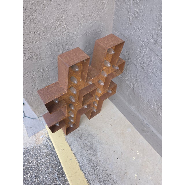 Extra Large Metal Symbol Sign With Lights For Sale In San Antonio - Image 6 of 8