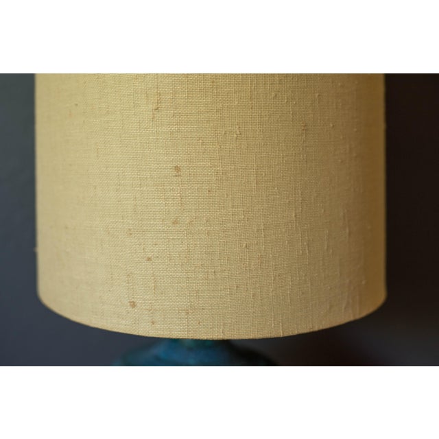 Vintage Pair of Stoneware Blue Studio Ceramic Table Lamps by Sy Allan Designs For Sale - Image 11 of 14