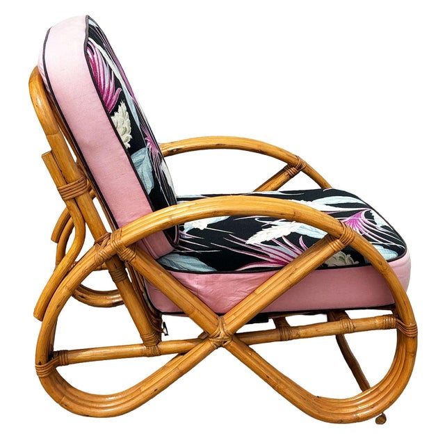 1950s Restored MCM Three-Strand Full Round Pretzel Lounge Chair W/ Arched "U" Base For Sale - Image 5 of 6