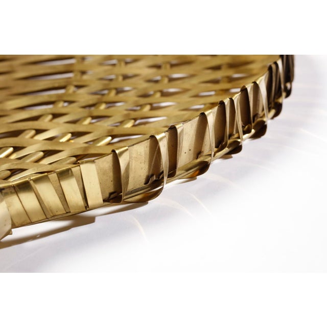 Gold Hollywood Regency Braided Brass Tray, Italy, 1970s For Sale - Image 8 of 10