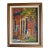 Vibrant Painting of a Figure Painting on an Easel Outside in a Gardenscape With a Brick Building in the Background For Sale