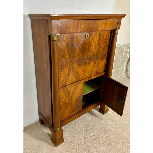 Large French Empire Walnut Secretaire Abattant, Early 20th Century For Sale - Image 10 of 18