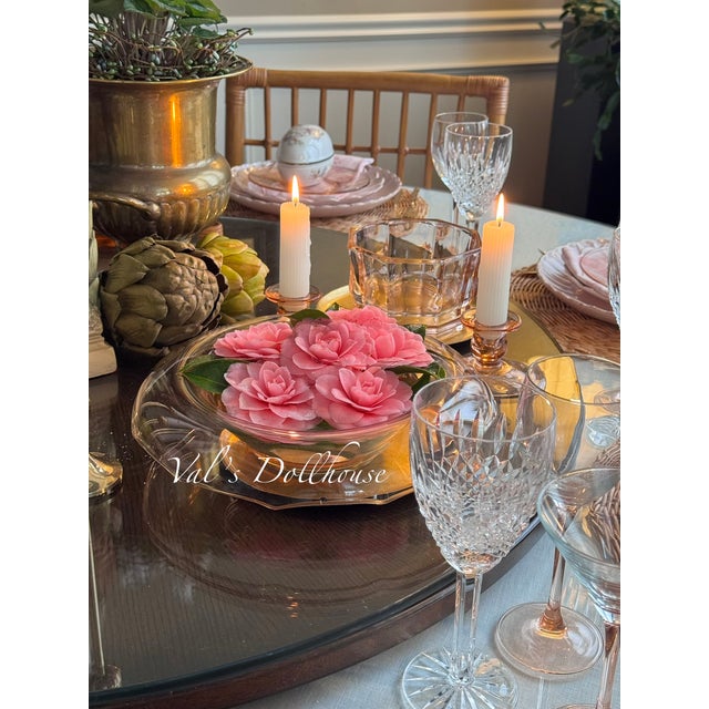 Contemporary 1930’s Paden City Blush Pink Candle Holders - A Pair For Sale - Image 3 of 12