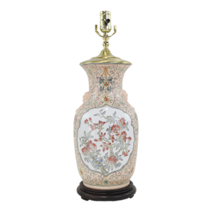 Vintage Chinese Blossoms Porcelain Vase Table Lamp