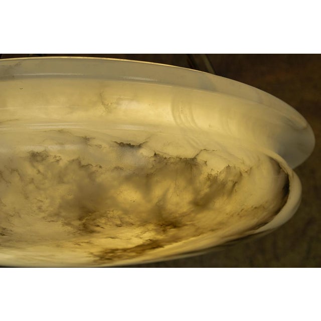 Art Deco Alabaster and Brass Pendant Light, Germany, 1920s For Sale - Image 4 of 18