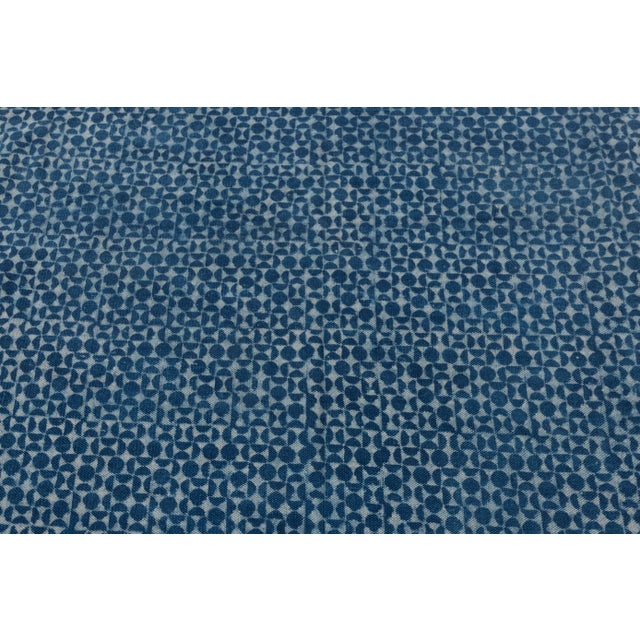 Blue Indigo Hand Woven Bohemian Cotton Flatweave Kilim Rug, Boho Blue Rug 5x7Ft. For Sale - Image 4 of 18