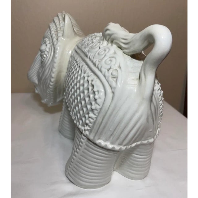 Ceramic Mid Century Large 14” Italian Textured Pottery Lion Sculpture Marked For Sale - Image 7 of 12