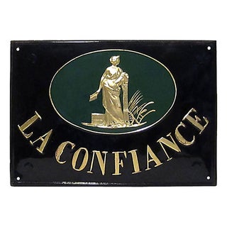 French Embossed Metal Insurance Advertising Sign For Sale