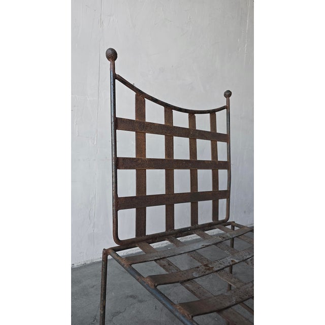 Vintage Rustic Iron Garden Side Chair For Sale - Image 9 of 11